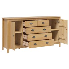 Vidaxl Strani šal HILL Medeno rjava 154 x 40 x 80 cm Masivna borovina
