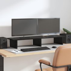 Vidaxl Stojalo za monitor Črni hrast 100 x 27 x 15 cm Inženirski les