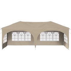 Vidaxl Zložljivi šotor za zabave 574 x 289 x 245 cm Krem