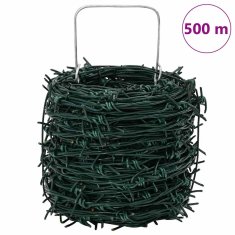 Vidaxl Žica s trnjem Zelena 100 m Cinkana jeklena