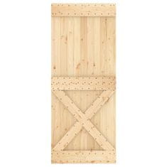 Vidaxl Vrata NARVIK 85 x 210 cm Masiven borov les (neobdelan) Naravna