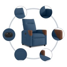 Vidaxl Električni naslanjač modro blago