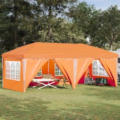 Vidaxl Zložljivi šotor za zabave 575 x 288 x 245 cm Oranžna