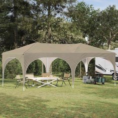Vidaxl Zložljivi šotor za zabave 574 x 289 x 245 cm Krem