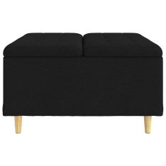 Vidaxl Ottoman s shranjevanjem Črna 80 x 80 x 45 cm blago