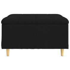 Vidaxl Ottoman s shranjevanjem Črna 80 x 80 x 45 cm blago