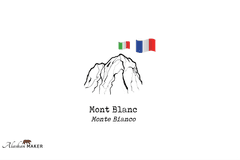 Alaskan Maker Steklen DEKANTER za žgano pijačo s topografijo Mont Blanc AMTOPO-CS-B