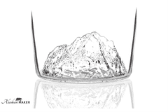 Alaskan Maker Steklen DEKANTER za žgano pijačo s topografijo Mont Blanc AMTOPO-CS-B