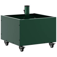 Vidaxl Podstavek za senčnik 11.75 kg Zelena Jeklo Kvadrat