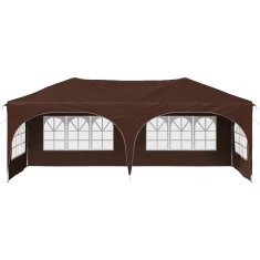 Vidaxl Zložljivi šotor za zabave 574 x 289 x 245 cm Rjava