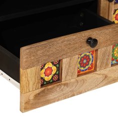 Vidaxl TV omarica z vrati Naravna 105 x 33,5 x 46 cm Masiven les manga