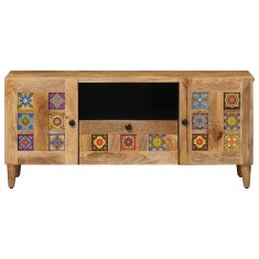 Vidaxl TV omarica z vrati Naravna 105 x 33,5 x 46 cm Masiven les manga