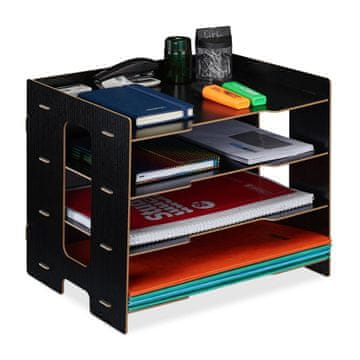 Northix MDF organizator za dokumente A4 3 predali s polico