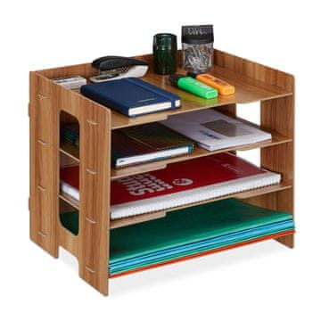 Northix MDF organizator za dokumente A4 3 predelki s polico