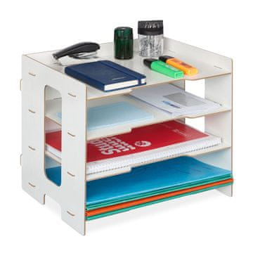 Northix MDF organizator za dokumente A4 3 prekati z zgornjo polico