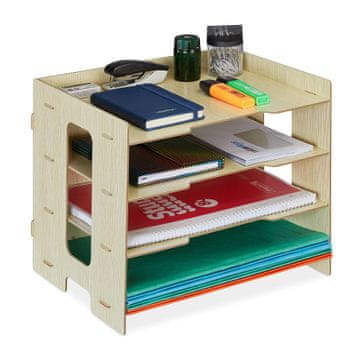 Northix MDF organizator za dokumente A4 3 prekati z zgornjo polico