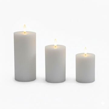 Northix LED voščene sveče brezplamenske 3 kos pravi vosek topla LED