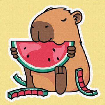 Rayher.	 Slikanje po številkah Kids, Capybara and watermelon, 40x40cm