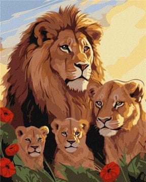 Rayher.	 Slikanje po številkah, Lion family, 40x50 cm