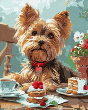 Rayher.	 Slikanje po številkah, Yorkie's tea party, 40x50 cm
