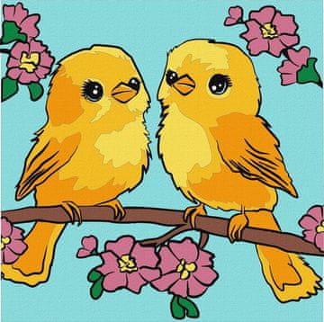 Rayher.	 Slikanje po številkah Kids, Rainbow birds, 25x25 cm