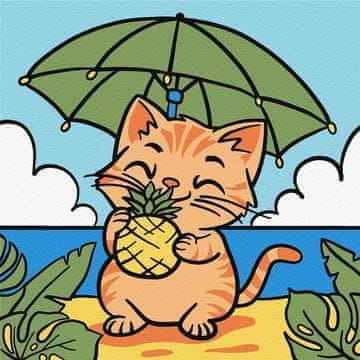 Rayher.	 Slikanje po številkah Kids, Kitty and pineapple, 25x25 cm