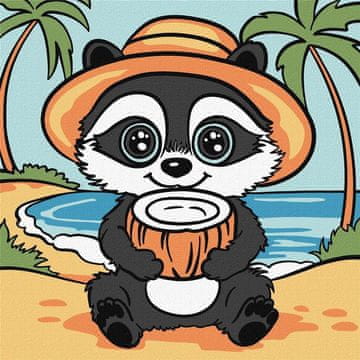 Rayher.	 Slikanje po številkah Kids, Raccoon and coconut, 25x25 cm