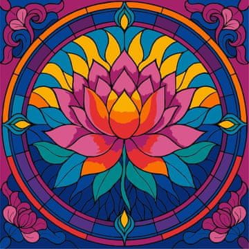 Rayher.	 Slikanje po številkah, Stained glass window Lotus, 30x30 cm