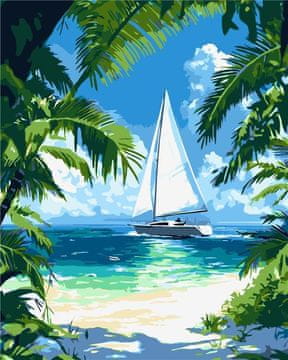 Rayher.	 Slikanje po številkah, Tropical coastline, 40x50 cm