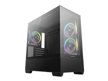 DEEPCOOL CG380 3F računalniško ohišje, mATX, Midi-Tower, kaljeno steklo, črno (R-CG380-BKAGM3-G)