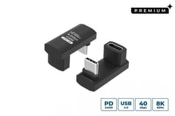 MicroConnect Premium USB4 3x2 USB-C dvojni kotni dolgi adapter, 240 W, 40 Gbps