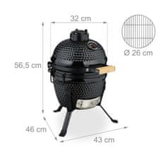 Northix Keramični žar Kamado na oglje za peko žar in kuhanje