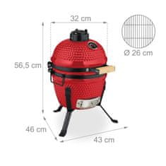 Northix Keramični žar Kamado na oglje z nadzorom temperature