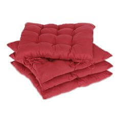 Northix Sedežne blazine rdeče set 4 z vezalkami penasto polnilo