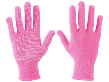 Extol Lady Poliestrske rokavice s PVC tarčami na dlani, velikost 7" 99719