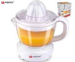 Alpina električni ožemalnik citrusov, 25 W, 700 ml, 2 nastavka, bel