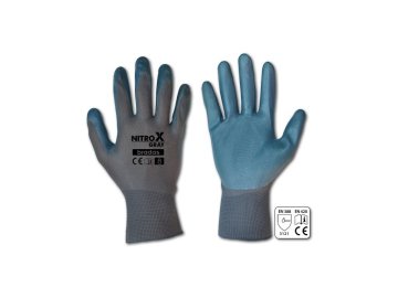Bradas Zaščitne rokavice, nitrilne, 10" NITROX GREY BR-RWNGY10
