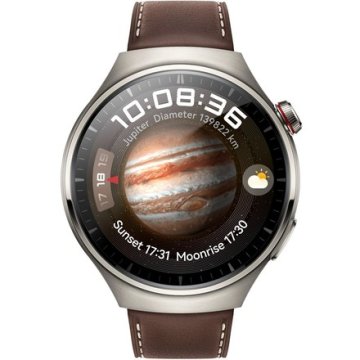 Pametna ura Watch 4 Pro (Classic) - Aerospace-Grade Titanium Alloy Case + Dark Brown Leather