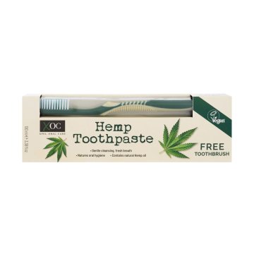 Xpel Hemp Toothpaste darilni set zobna pasta Hemp 100 ml + zobna krtačka 1 kos