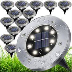 Malatec Set 12x inox zunanja solarna talna svetilka 6000K
