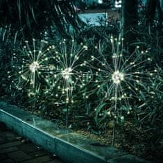 Malatec Set 2x LED hladno bela solarna dekorativna svetilka fontana steklena vlakna 89cm