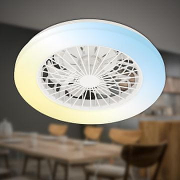 Brilo Pametna Stropna Svetilka z Ventilatorjem (49W, 5300lm, CCT, Bela)