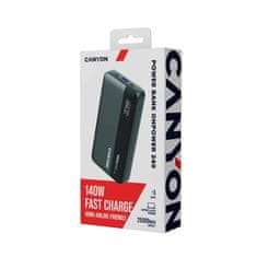 Canyon PB-240 powerpank, 25000mAh, zaslon, temno siv (CNS-CPB240)