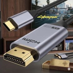 VYZIO® USB-C na HDMI kabel 4K 60Hz, 2m, Ultra HD video prenos za prenosnik, telefon in TV, plug & play | USBCX