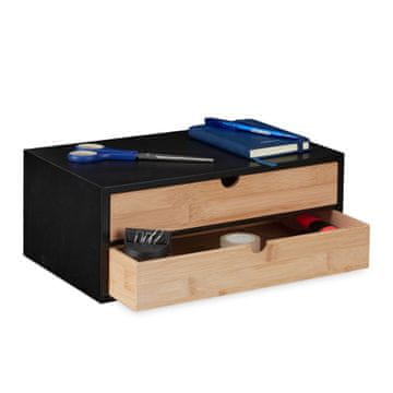 Northix Organizator z 2 predaloma iz bambusa in MDF