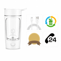 HOME & MARKER® Električni shaker za proteine 650 ml, 7000 obr/min, USB-C polnjenje, IPX7 vodoodporen, samodejno mešanje brez grudic | PROSHAKER