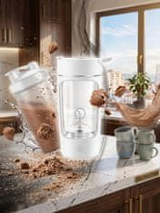 HOME & MARKER® Električni shaker za proteine 650 ml, 7000 obr/min, USB-C polnjenje, IPX7 vodoodporen, samodejno mešanje brez grudic | PROSHAKER