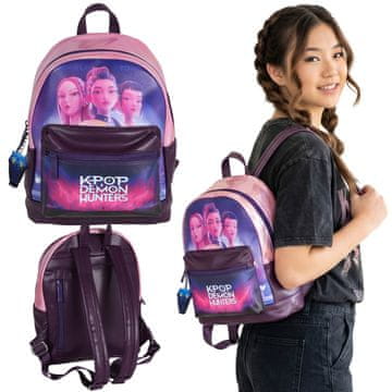 Starpack K-Pop Demon Hunters Najstniški nahrbtnik iz ekološkega usnja, prostoren, mestni nahrbtnik 28x11x22cm