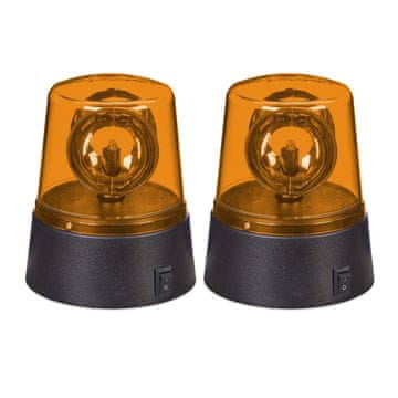 Northix LED vrtljive zabavne luči oranžne komplet 2 baterijske