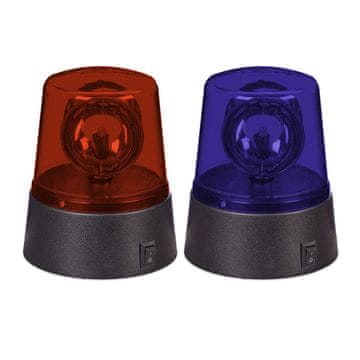 Northix LED vrtljive zabavne luči 360° rdeča modra komplet 2